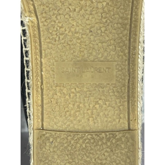 YSL SAINT LAURENT WOMEN’S LOGO ESPADRILLE BLACK LEATHER SZ-10 US/40 EU $650 - Picture 12 of 12